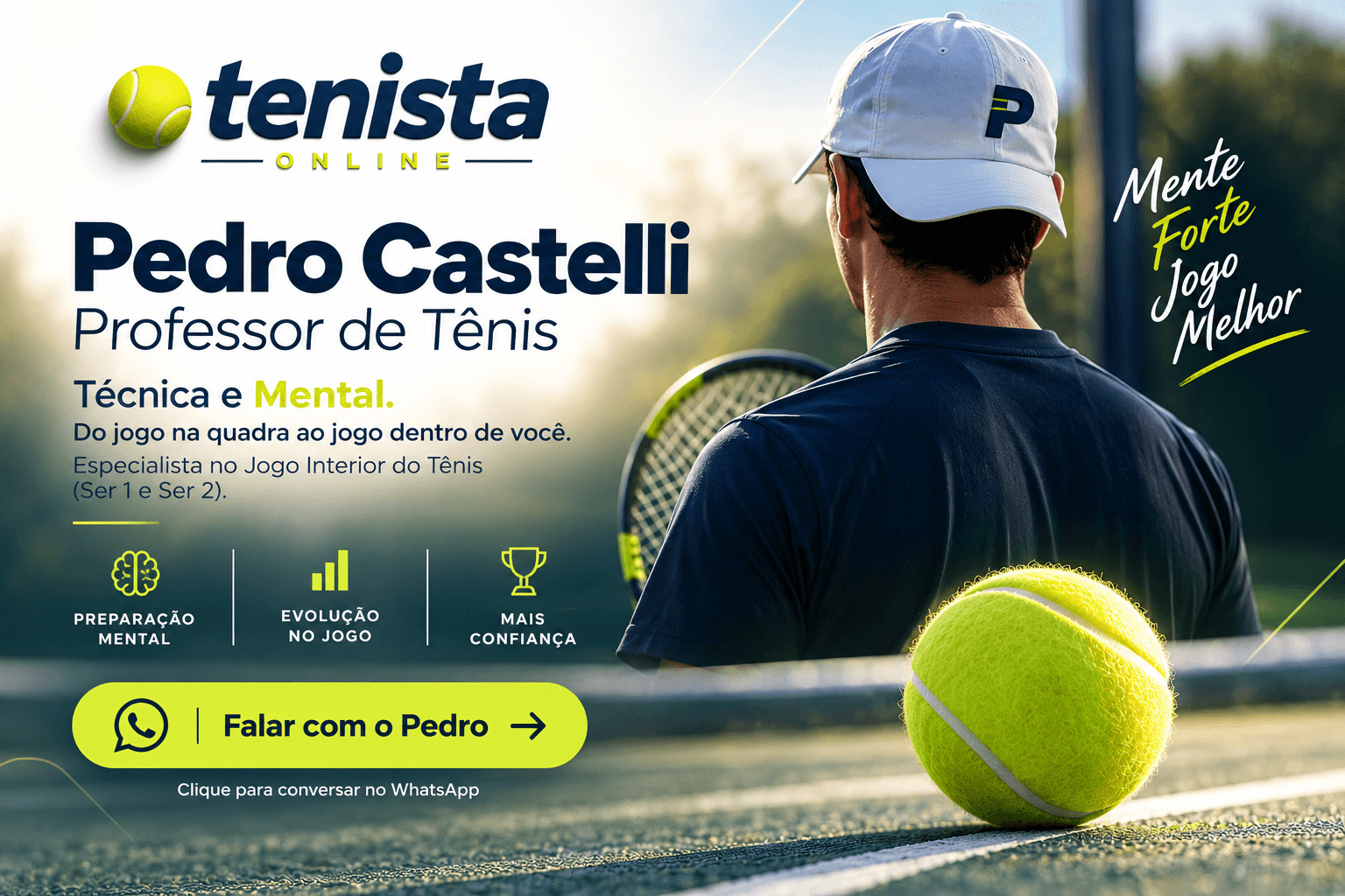 Pedro Castelli, professor de tênis em Campinas